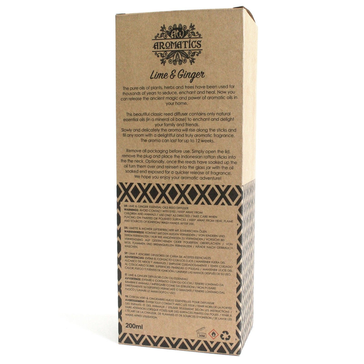 Essential Oil Reed Diffuser | Lime & Ginger (200ml)