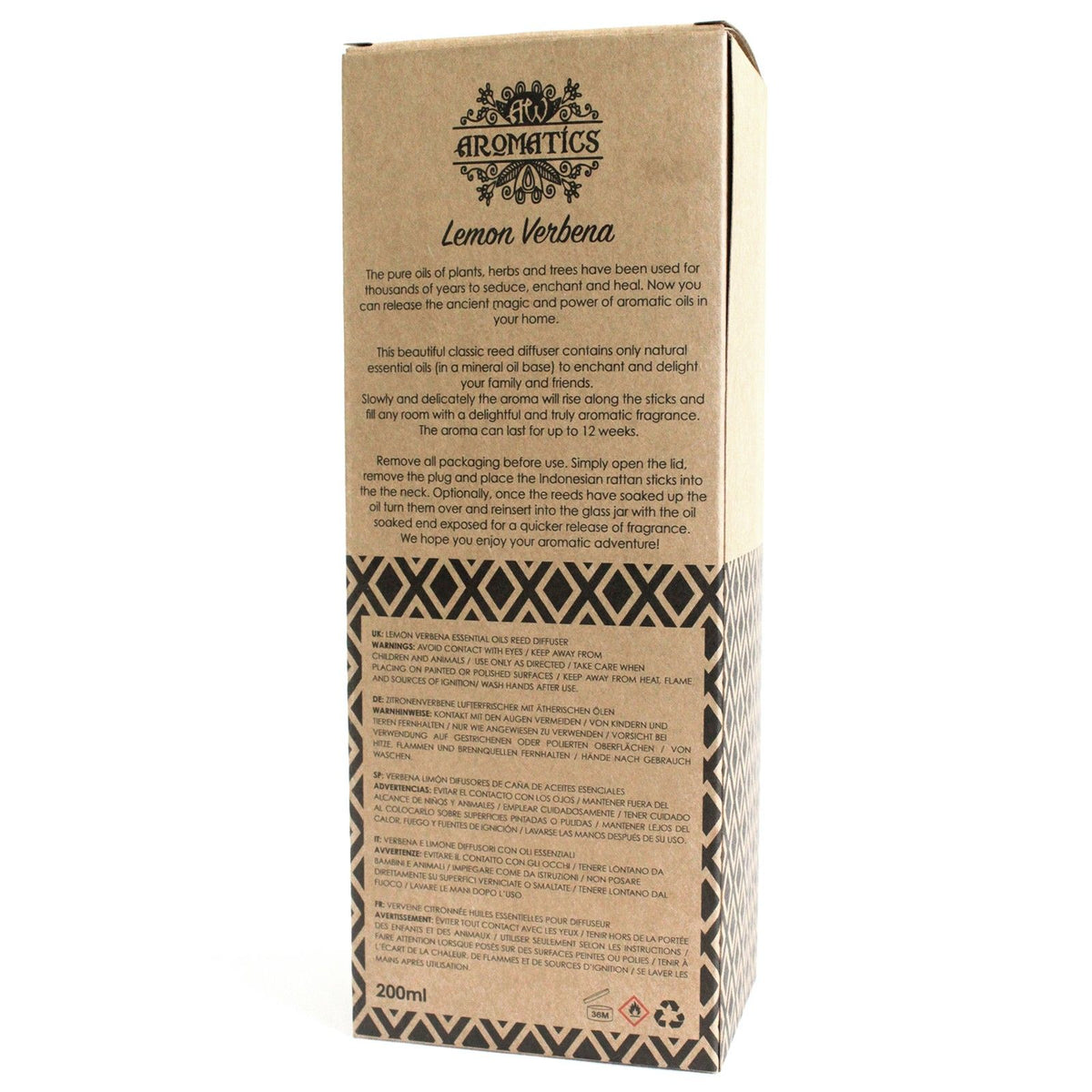 Essential Oil Reed Diffuser | Lemon Verbena (200ml)