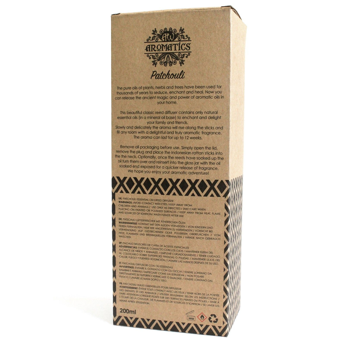 Essential Oil Reed Diffuser | Patchouli (200ml)