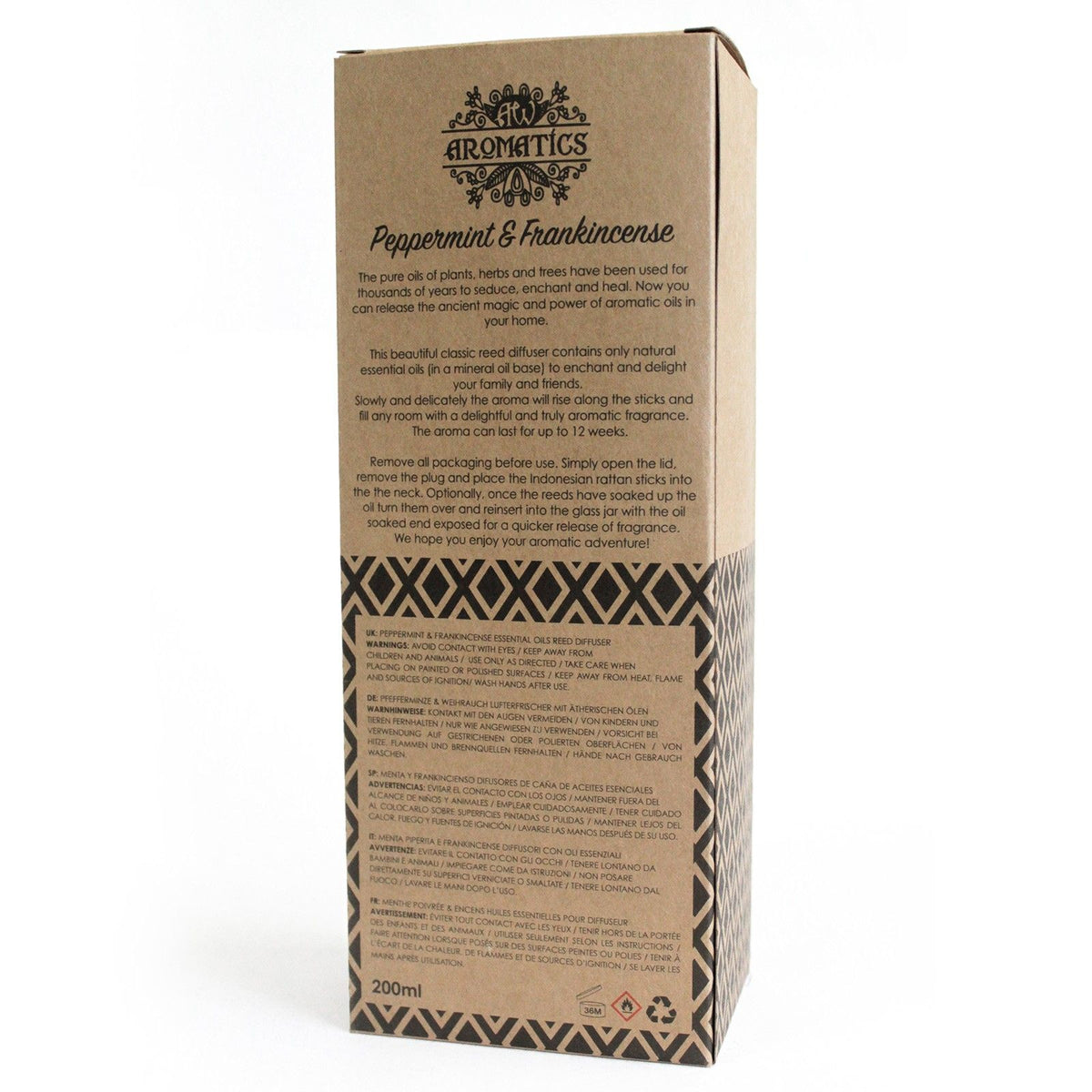 Essential Oil Reed Diffuser | Peppermint & Frankincense (200ml)