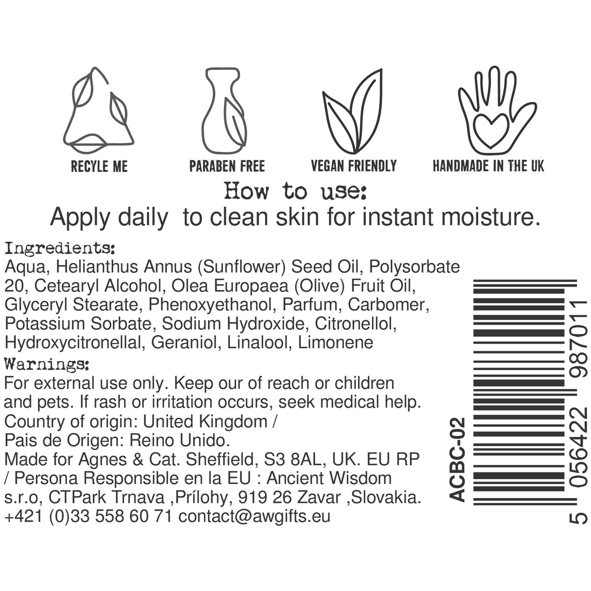 Hand & Body Cream | Sea Salt & Moss