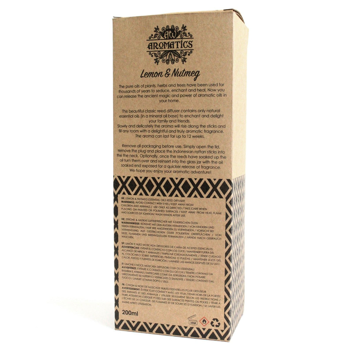 Essential Oil Reed Diffuser | Lemon & Nutmeg (200ml)