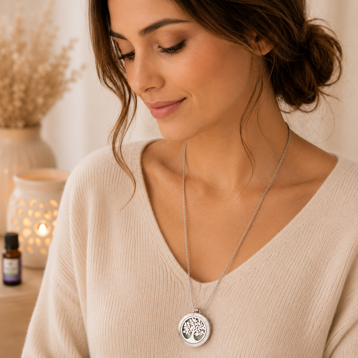 Aromatherapy Diffuser Necklace | Tree of Life 25mm