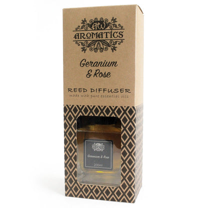 Essential Oil Reed Diffuser | Geranium & Rose (200ml)