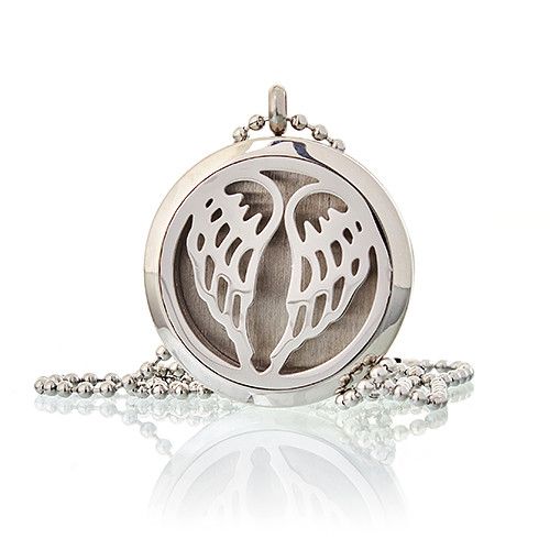 Aromatherapy Diffuser Necklace | Angel Wings 30mm