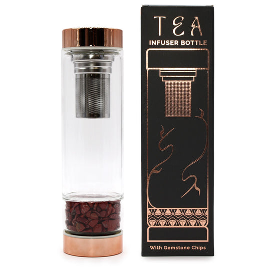 Glass Tea Infuser Bottle | Red Jasper