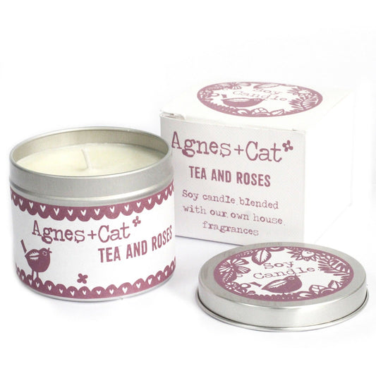 Agnes & Cat – Tin Candle 200ml | Tea & Roses