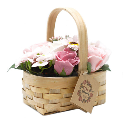 Bouquet in Basket M | Pink