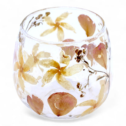 Botanical Glass Holder | Yellow 8x8cm