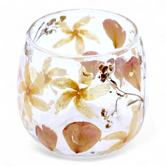 Botanical Glass Holder | Yellow 8x8cm