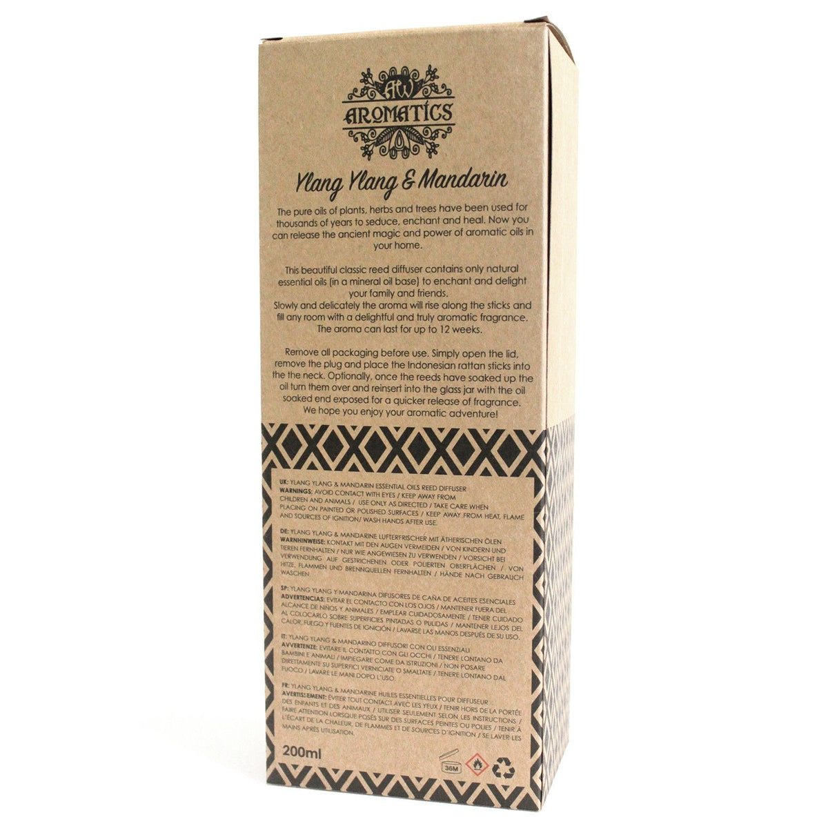 Essential Oil Reed Diffuser | Ylang Ylang & Mandarin (200ml)