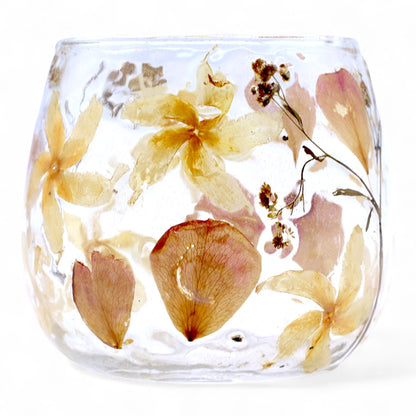Botanical Glass Holder | Yellow 8x8cm