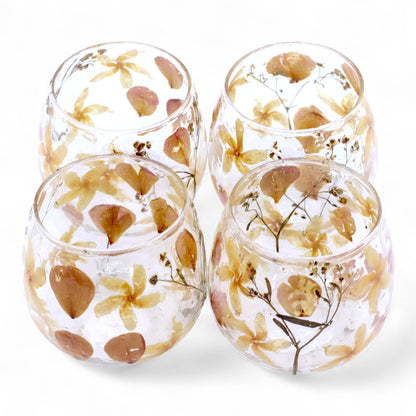 Botanical Glass Holder | Yellow 8x8cm