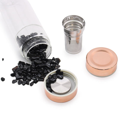 Glass Tea Infuser Bottle | Rose Quartz