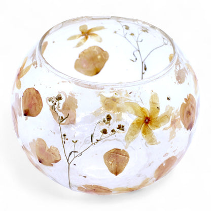 Botanical Bowl Candle Holder | Yellow 12x13cm