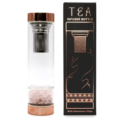 Glass Tea Infuser Bottle | Rose Quartz