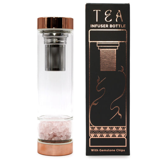 Glass Tea Infuser Bottle | Rose Quartz