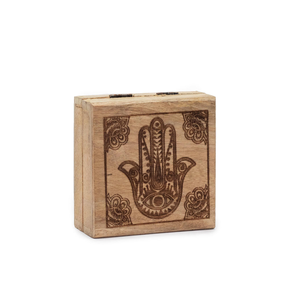 Square Wooden Box | Hamsa small