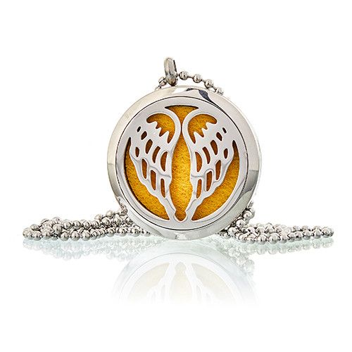 Aromatherapy Diffuser Necklace | Angel Wings 30mm