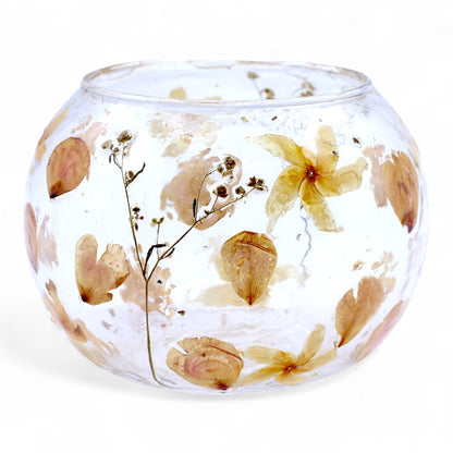 Botanical Bowl Candle Holder | Yellow 12x13cm