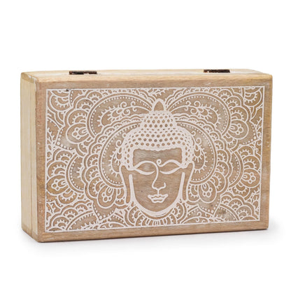 Rectangle Wooden Box | Buddha Face