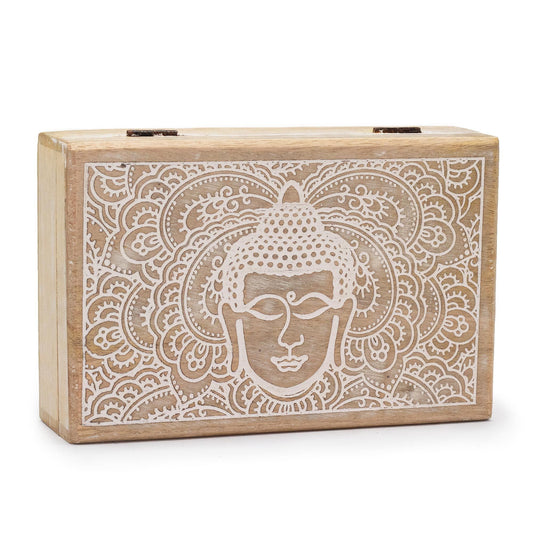 Rectangle Wooden Box | Buddha Face