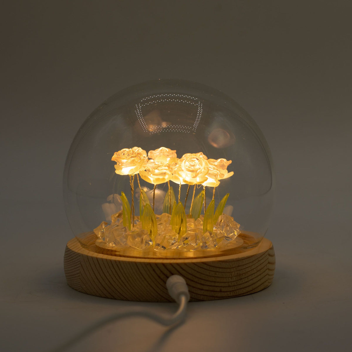Floral Glow Dome | Pink Roses