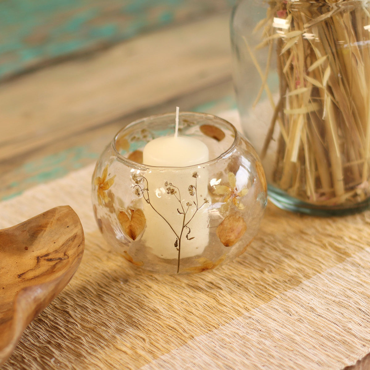 Botanical Bowl Candle Holder | Yellow 12x13cm