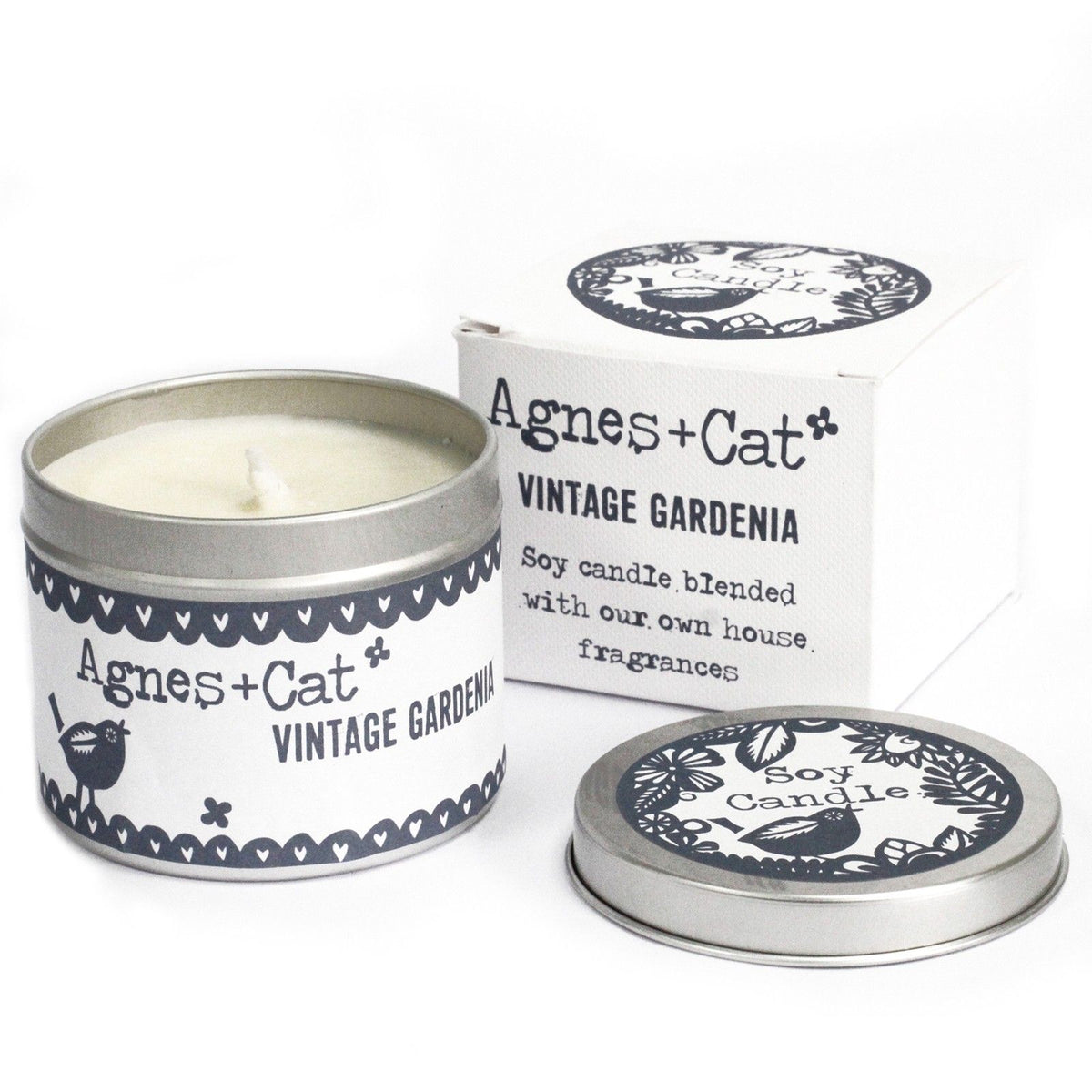 Agnes & Cat – Tin Candle 200ml | Vintage Gardenia