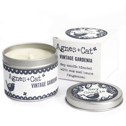 Agnes & Cat – Tin Candle 200ml | Vintage Gardenia