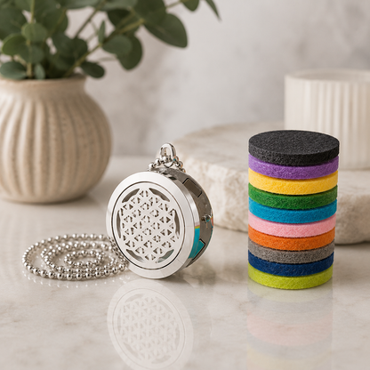 Aromatherapy Diffuser Necklace | Flower of Life 25mm