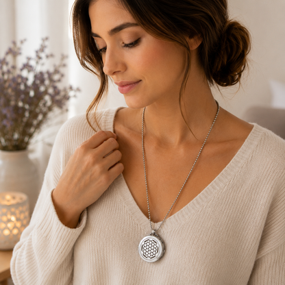 Aromatherapy Diffuser Necklace | Flower of Life 25mm