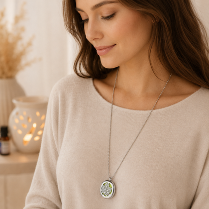 Aromatherapy Diffuser Necklace | Leaf 30mm