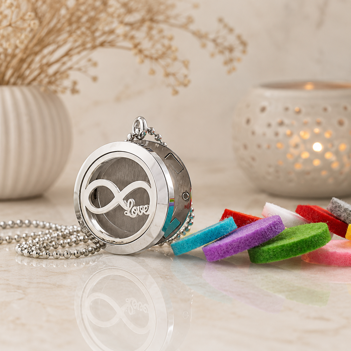Aromatherapy Diffuser Necklace | Infinity Love 25mm