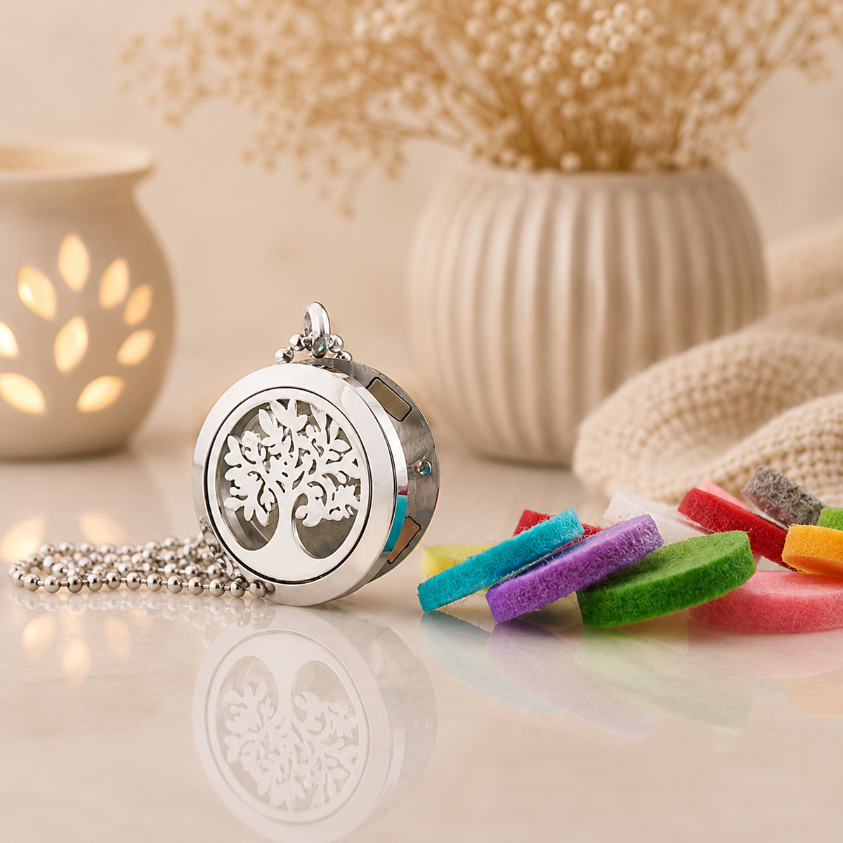 Aromatherapy Diffuser Necklace | Tree of Life 25mm